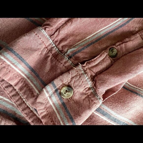 American Eagle Oversized Long Sleeve Button Striped Blouse Size M - Picture 9 of 11